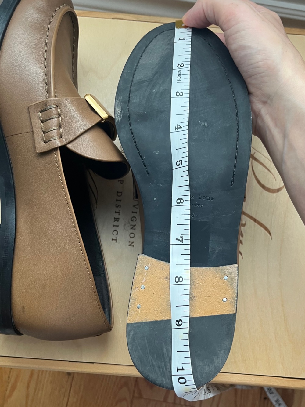 Rag & Bone Canter Brown Leather Loafers with Gold Buckle - Picture 15 of 15